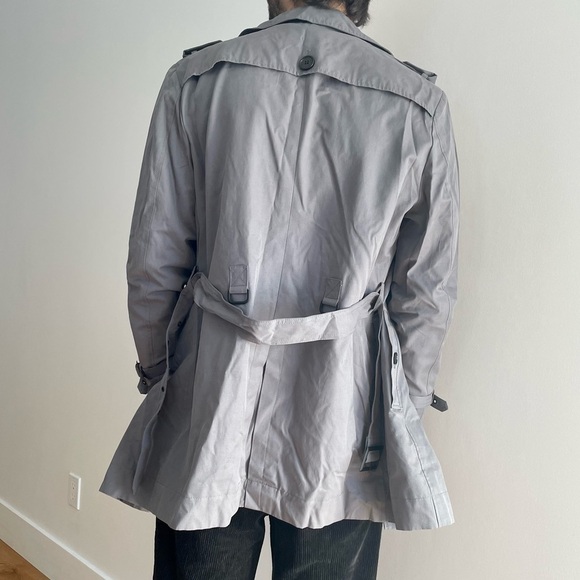 SELECTED GREY TRENCH COAT JACKET - M - Picture 6 of 14